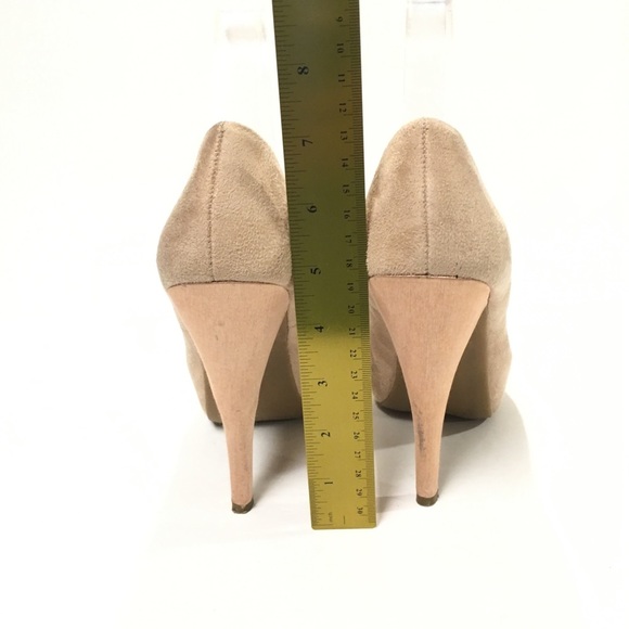 Z LONDON Light Pink Suede Peep Toe Heels 7.5 - Picture 4 of 7